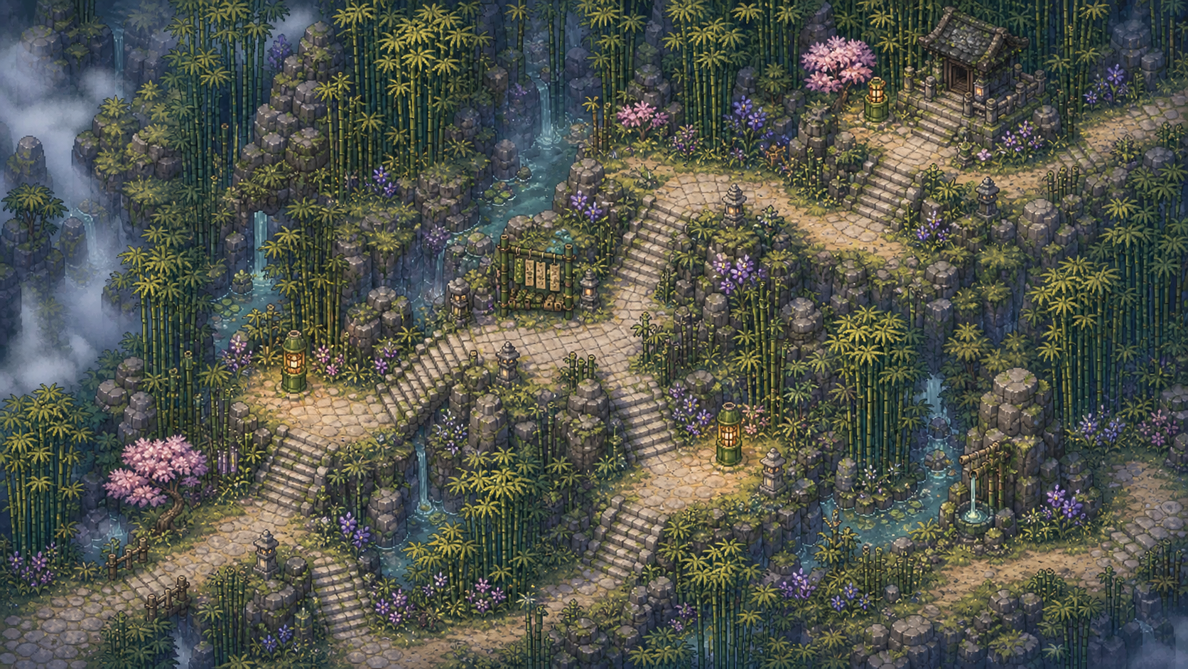 Bamboo Sea Stone Steps